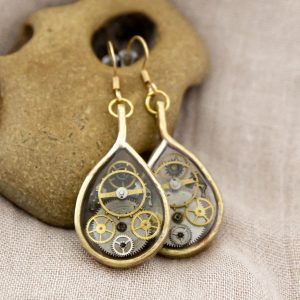Steampunk handmade jewelry earrings